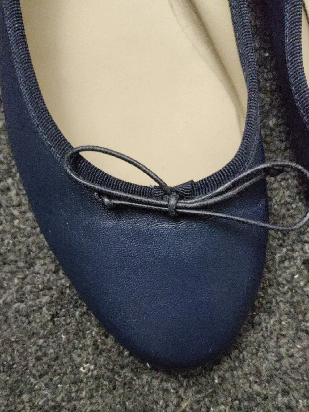 Kinza Navy Bow Ballet Flats for Women